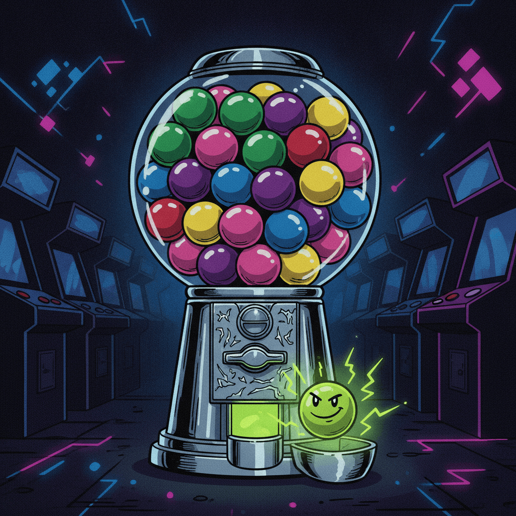 The Gumball Machine dispensing a Gumball character